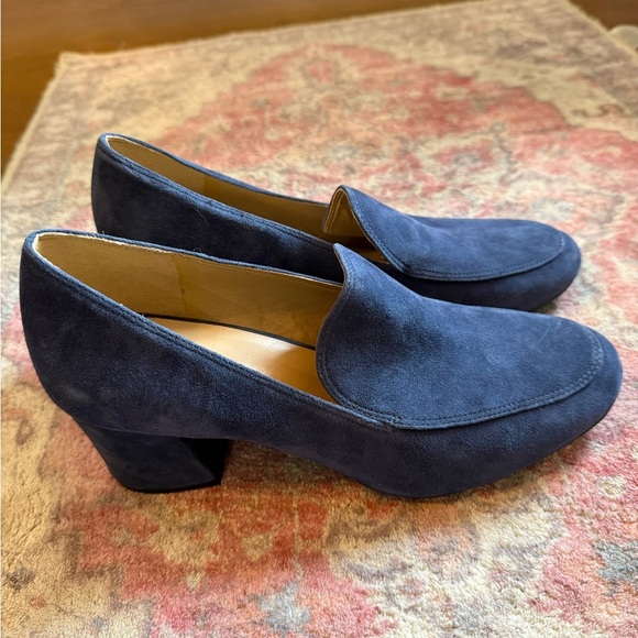 Naturalizer Shoes - Naturalizer Dany  Block Heel Pumps blue suede size 9W